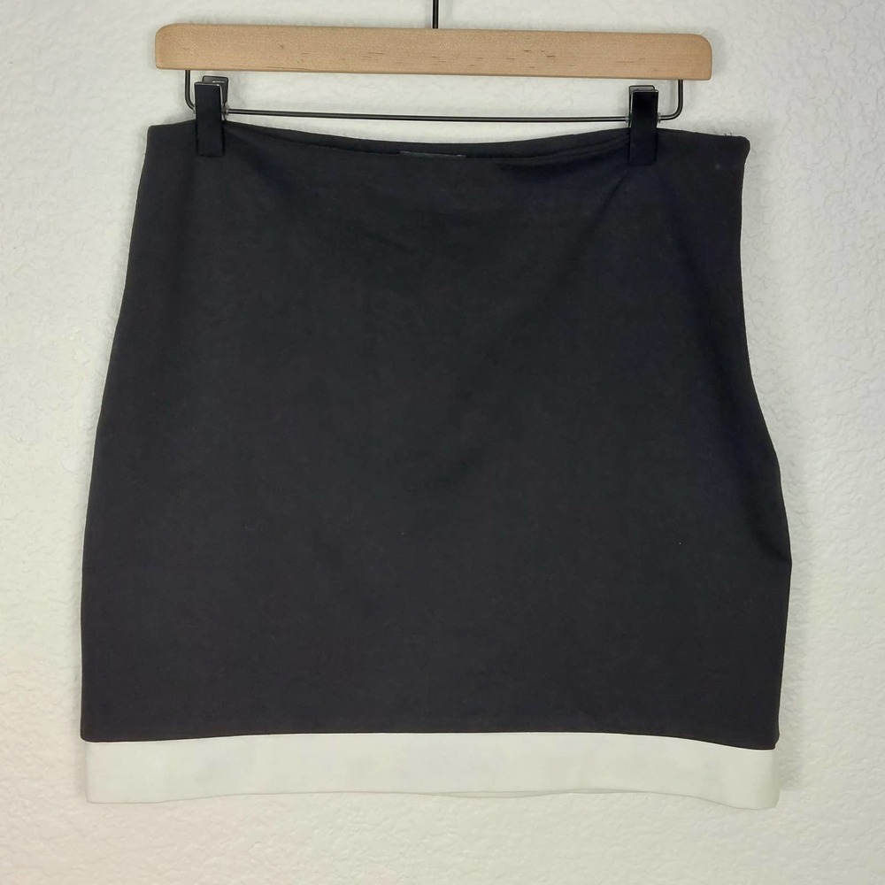 INC Colorblock Mini Skirt Black White Womens 8 Pre-Owned